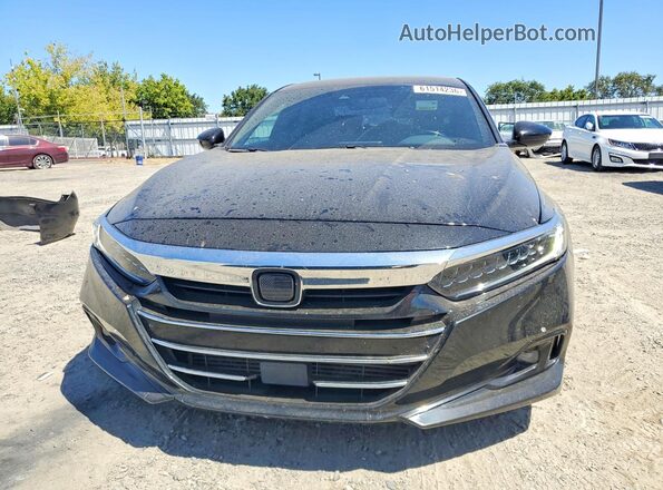 1HGCV1F37MA049493 2021 HONDA ACCORD Черный Вид спереди