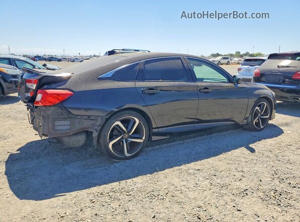 1HGCV1F37MA049493 2021 HONDA ACCORD Черный Задняя правая четверть