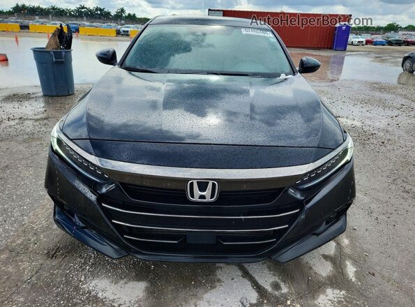 1HGCV1F37MA059943 2021 HONDA ACCORD Black Դիմացի տեսք