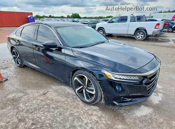 1HGCV1F37MA059943 2021 HONDA ACCORD Black Առջևի աջ