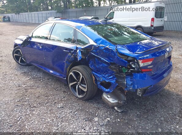 1HGCV1F37MA081067 2021 HONDA ACCORD Blue Հետևի ձախ