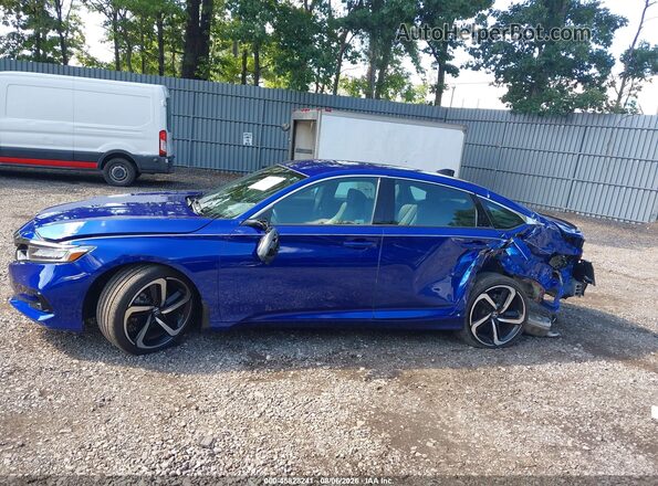1HGCV1F37MA081067 2021 HONDA ACCORD Blue Սալոնի 360 աստիճան տեսք