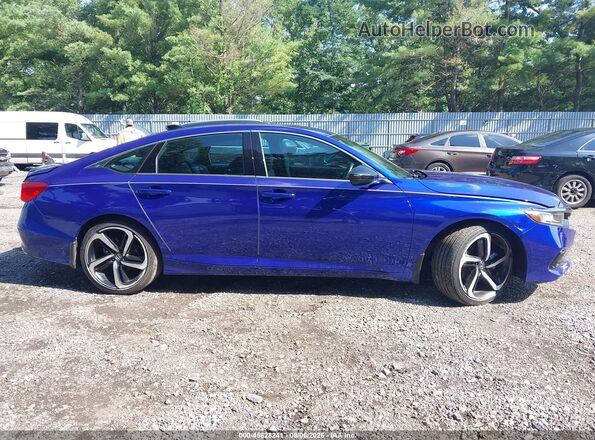 1HGCV1F37MA081067 2021 HONDA ACCORD Blue Սալոնի հետևի տեսք