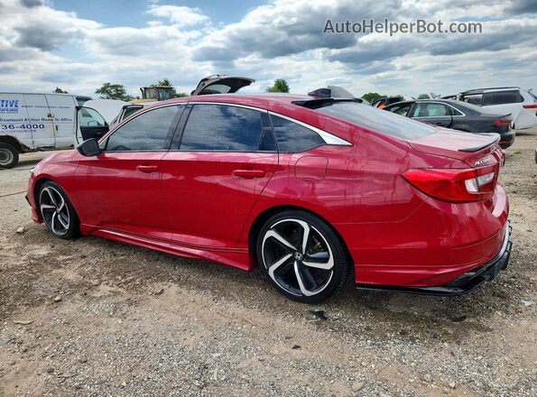 1HGCV1F37MA101446 2021 HONDA ACCORD Red Trasero izquierdo