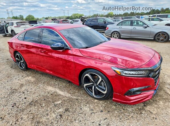 1HGCV1F37MA101446 2021 HONDA ACCORD Red Delantero derecho