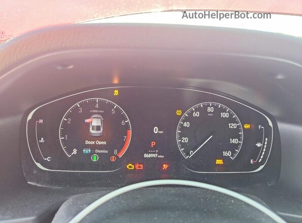 1HGCV1F37MA101446 2021 HONDA ACCORD Red Vista del cuadro de instrumentos