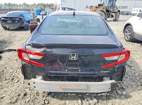1HGCV1F37NA095696 2022 HONDA ACCORD Black უკანა ხედი