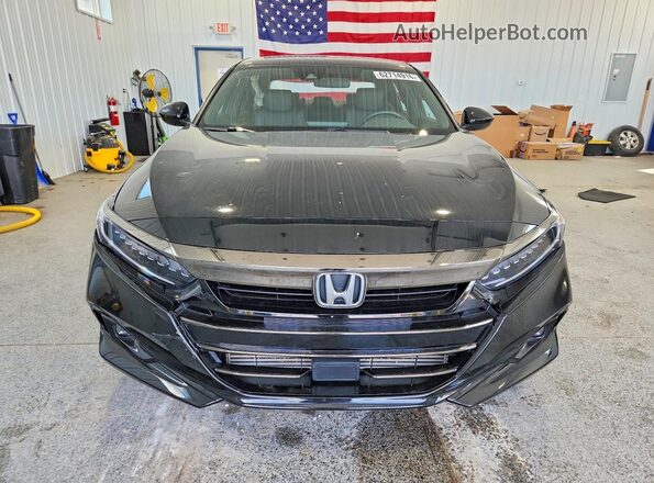 1HGCV1F37NA103229 2022 HONDA ACCORD Black Front view