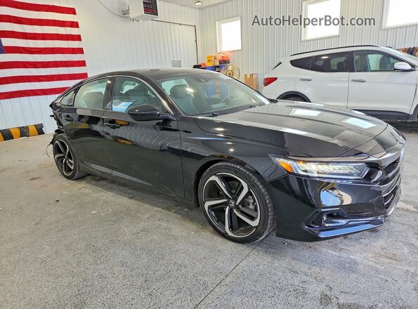 1HGCV1F37NA103229 2022 HONDA ACCORD Black Front right