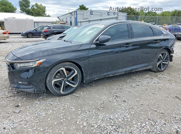 1HGCV1F38JA020497 2018 HONDA ACCORD Black უკანა მარცხენა