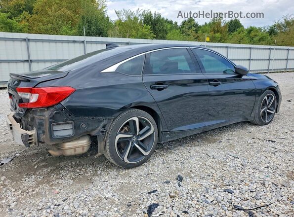 1HGCV1F38JA020497 2018 HONDA ACCORD Black წინა ხედი