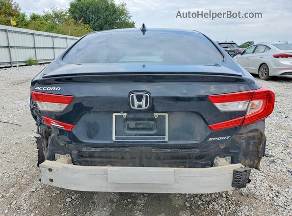 1HGCV1F38JA020497 2018 HONDA ACCORD Black უკანა სალონის ხედი