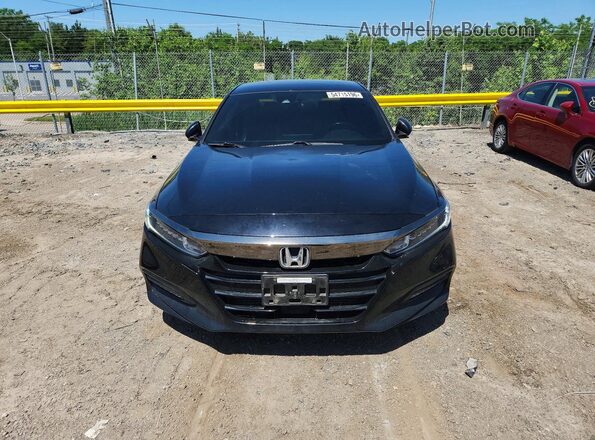 1HGCV1F38JA033007 2018 HONDA ACCORD Black Вид спереду