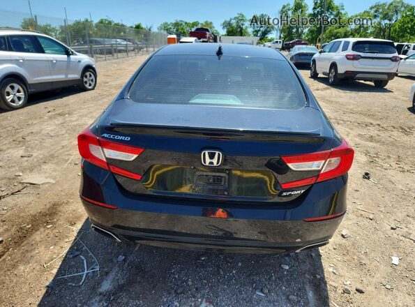 1HGCV1F38JA033007 2018 HONDA ACCORD Black Вид ззаду