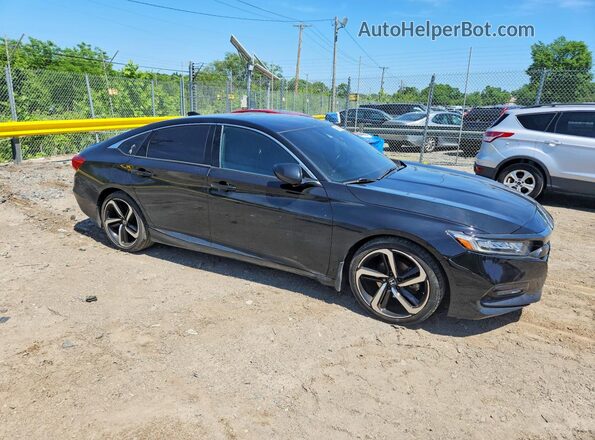 1HGCV1F38JA033007 2018 HONDA ACCORD Black Передня права чверть