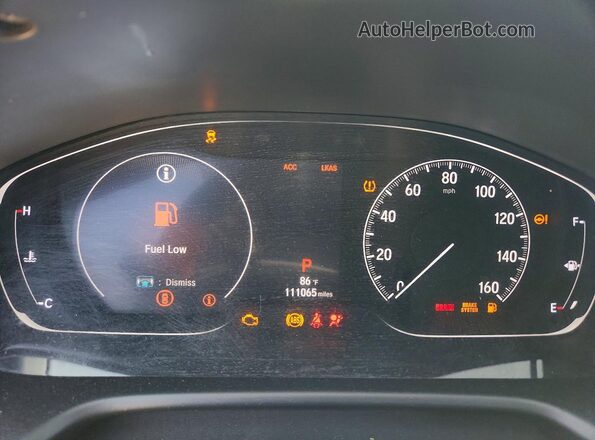 1HGCV1F38JA033007 2018 HONDA ACCORD Black Вид щитка приладів