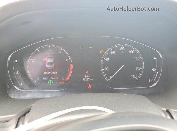 1HGCV1F38JA038577 2018 HONDA ACCORD White Vista del cuadro de instrumentos