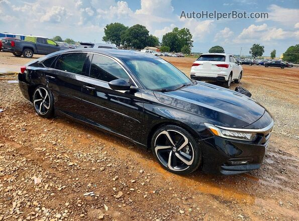 1HGCV1F38JA204015 2018 HONDA ACCORD Черный Передняя правая четверть