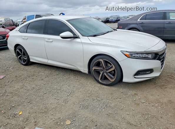 1HGCV1F38JA242392 2018 HONDA ACCORD White Передня права чверть