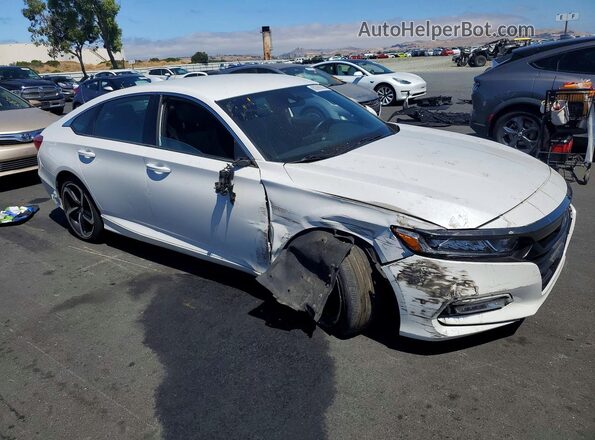 1HGCV1F38KA080880 2019 HONDA ACCORD Белый Передняя правая четверть