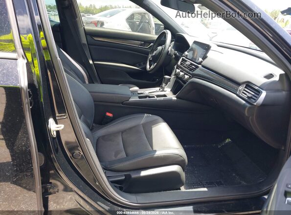 1HGCV1F38KA101744 2019 HONDA ACCORD Black წინა სალონის ხედი