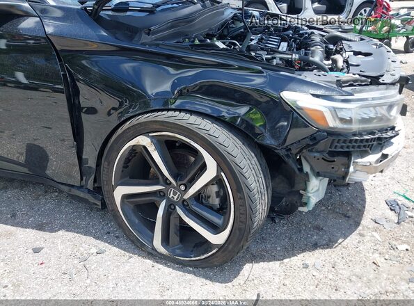 1HGCV1F38KA101744 2019 HONDA ACCORD Black წინა ხედი