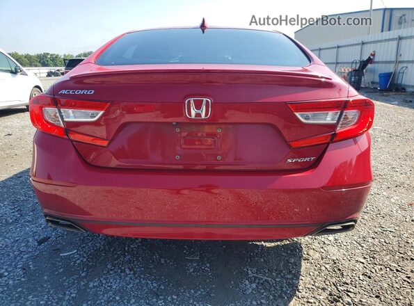 1HGCV1F38KA144433 2019 HONDA ACCORD Red Вид ззаду