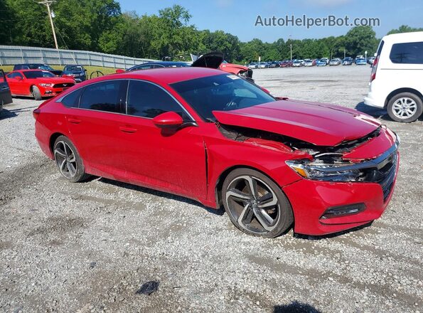 1HGCV1F38KA144433 2019 HONDA ACCORD Red Передня права чверть