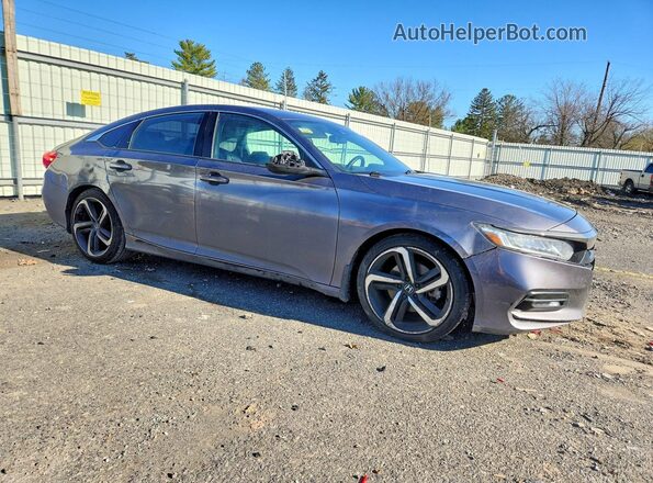 1HGCV1F38KA148000 2019 HONDA ACCORD Серый Передняя правая четверть