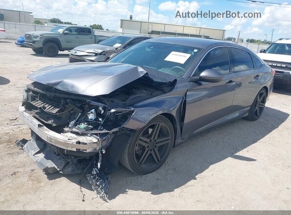 1HGCV1F38KA153312 2019 HONDA ACCORD Gray Front left