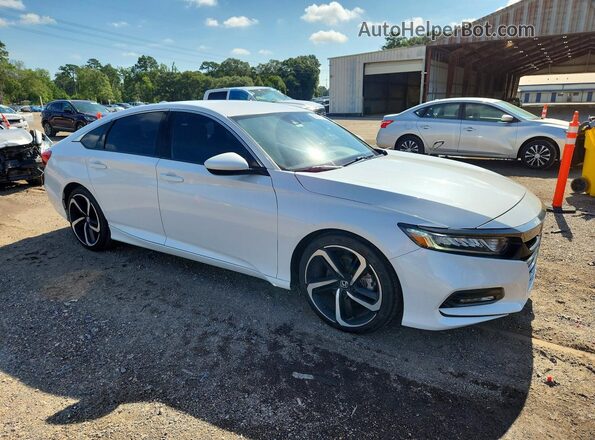 1HGCV1F38KA154508 2019 HONDA ACCORD White Передня права чверть