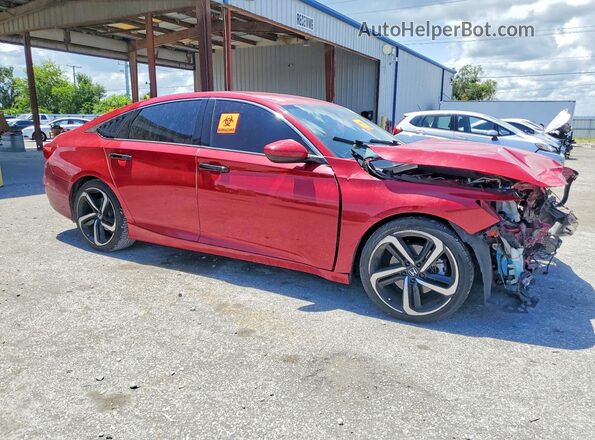 1HGCV1F38KA159028 2019 HONDA ACCORD Красный Передняя правая четверть