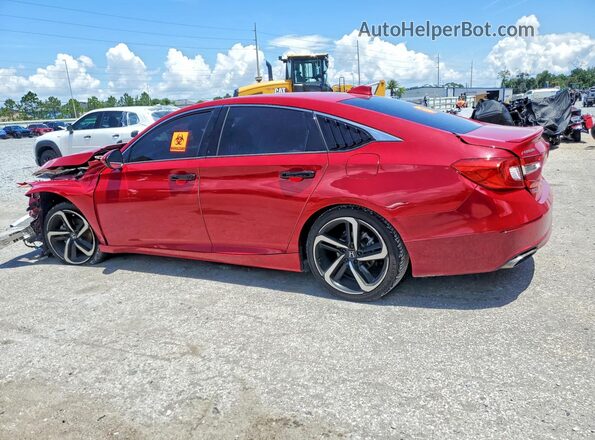 1HGCV1F38KA159028 2019 HONDA ACCORD Красный Задняя левая четверть
