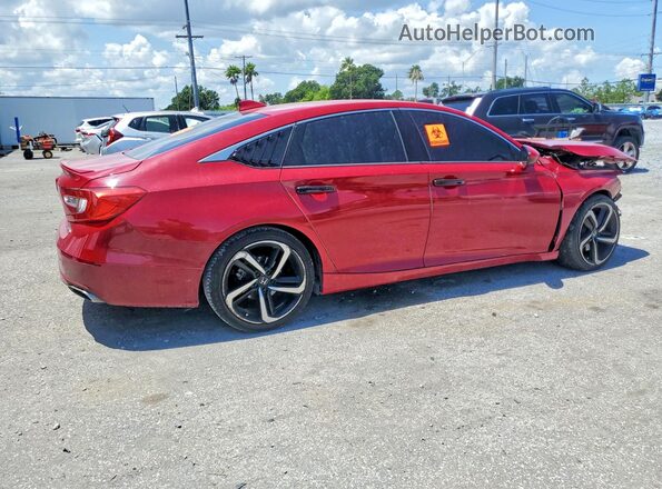 1HGCV1F38KA159028 2019 HONDA ACCORD Красный Задняя правая четверть