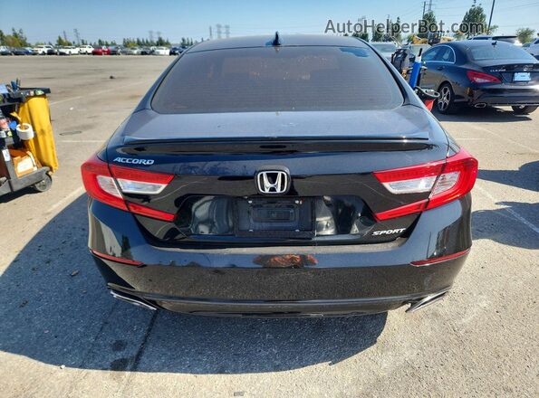1HGCV1F38LA155885 2020 HONDA ACCORD Black Вид ззаду