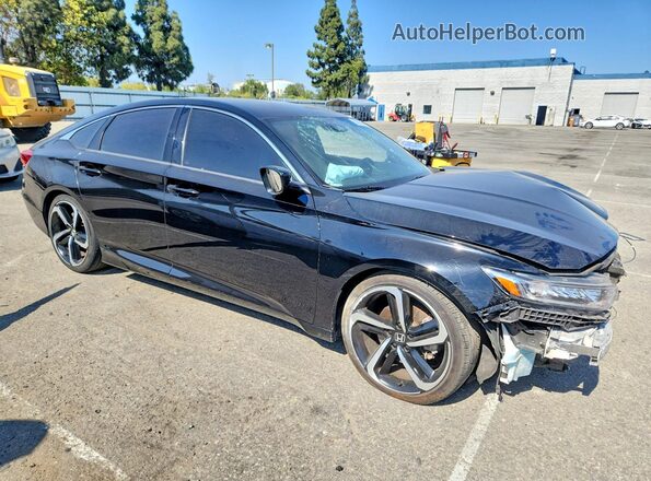 1HGCV1F38LA155885 2020 HONDA ACCORD Black Передня права чверть
