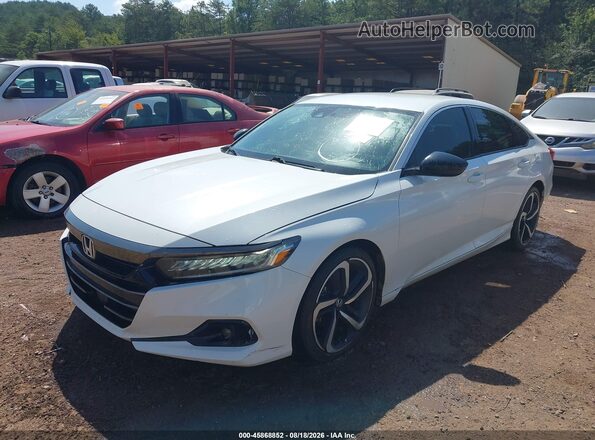 1HGCV1F38MA074354 2021 HONDA ACCORD White წინა მარცხენა ხედი სამი მეოთხედიდან