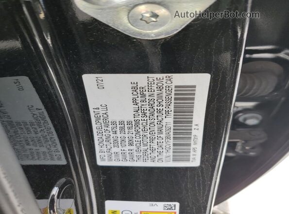 1HGCV1F38MA092711 2021 HONDA ACCORD Black Vista del compartimento del motor