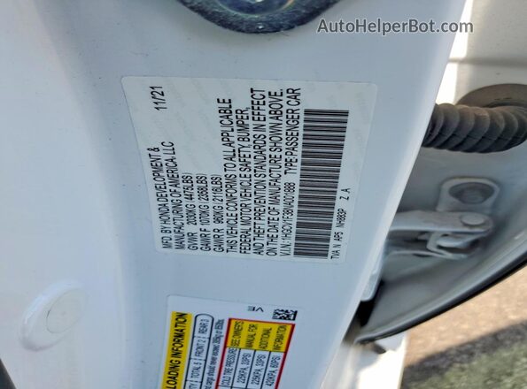 1HGCV1F38NA001888 2022 HONDA ACCORD White Vista del compartimento del motor