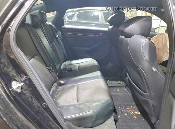 1HGCV1F39JA133410 2018 HONDA ACCORD Black Widok tylnych siedzeń
