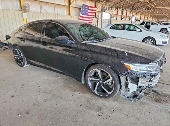 1HGCV1F39JA180159 2018 HONDA ACCORD Black Front right
