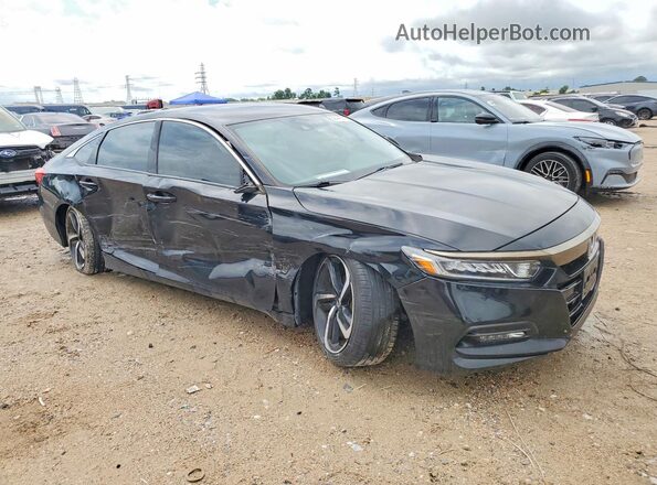 1HGCV1F39JA232535 2018 HONDA ACCORD Черный Передняя правая четверть