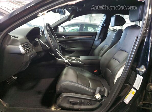 1HGCV1F39KA056541 2019 HONDA ACCORD Черный Вид салона спереди