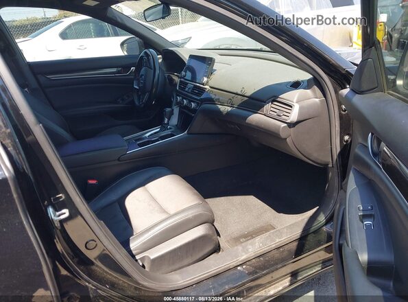 1HGCV1F39KA111974 2019 HONDA ACCORD Black წინა სალონის ხედი