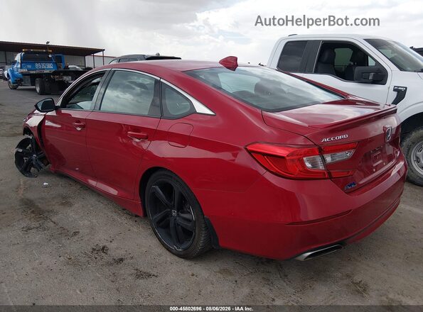 1HGCV1F39KA165372 2019 HONDA ACCORD Red Trasero izquierdo
