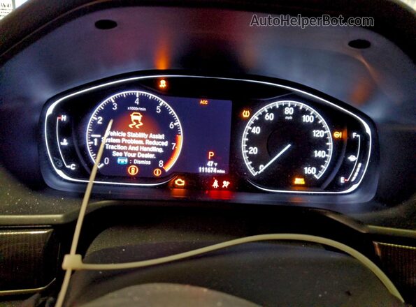 1HGCV1F39KA172791 2019 HONDA ACCORD Белый Вид щитка приборов