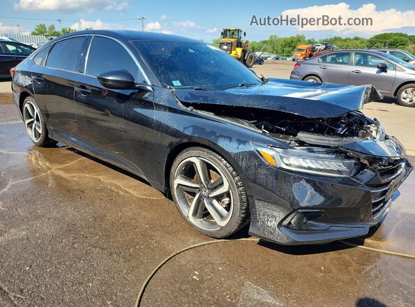 1HGCV1F39MA102808 2021 HONDA ACCORD Black Delantero derecho