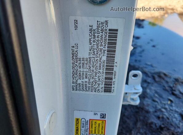 1HGCV1F39NA089382 2022 HONDA ACCORD White Вид підкапотного простору