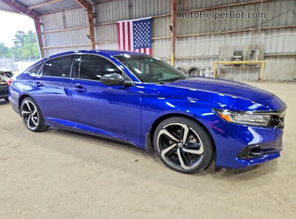 1HGCV1F39NA121831 2022 HONDA ACCORD Blue Delantero derecho
