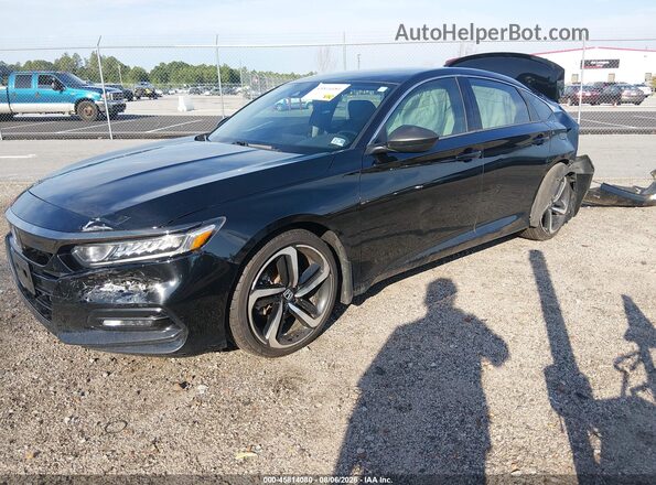 1HGCV1F3XJA225688 2018 HONDA ACCORD Black წინა მარცხენა ხედი სამი მეოთხედიდან